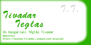 tivadar teglas business card